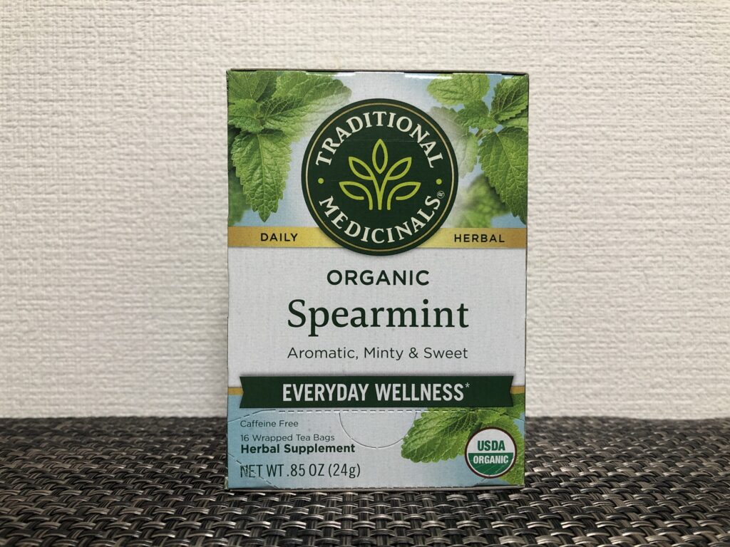 Traditional Medicinals「オーガニックスペアミント」のパッケージ